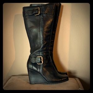 a.n.a Black Leather healed boots - 6M